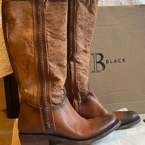 NEW LIBERTY Black Brown Heeled Boots